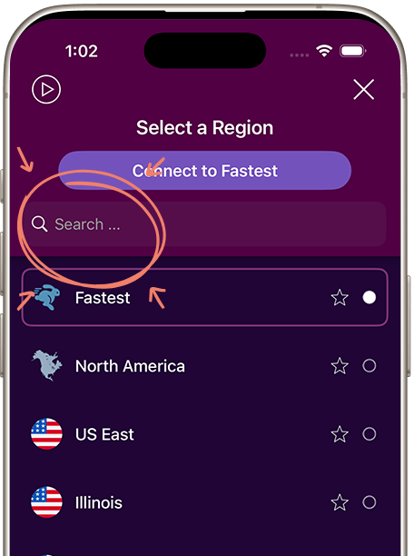 Step 3: Search and Connect to US East